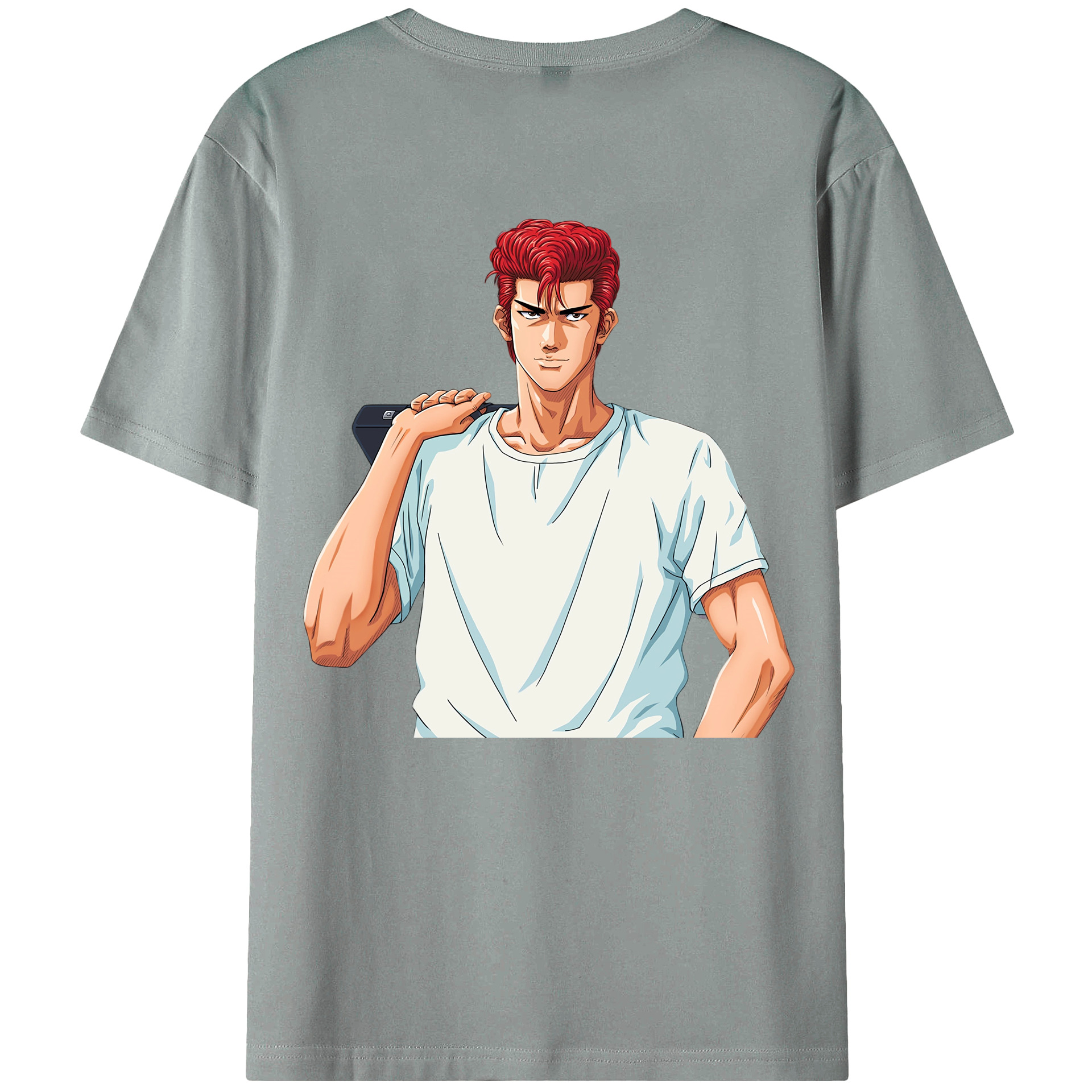 （画像用） SLAM DUNK／スラムダンク 綿100％ メンズ半袖Tシャツ（バックプリント） 通気性
